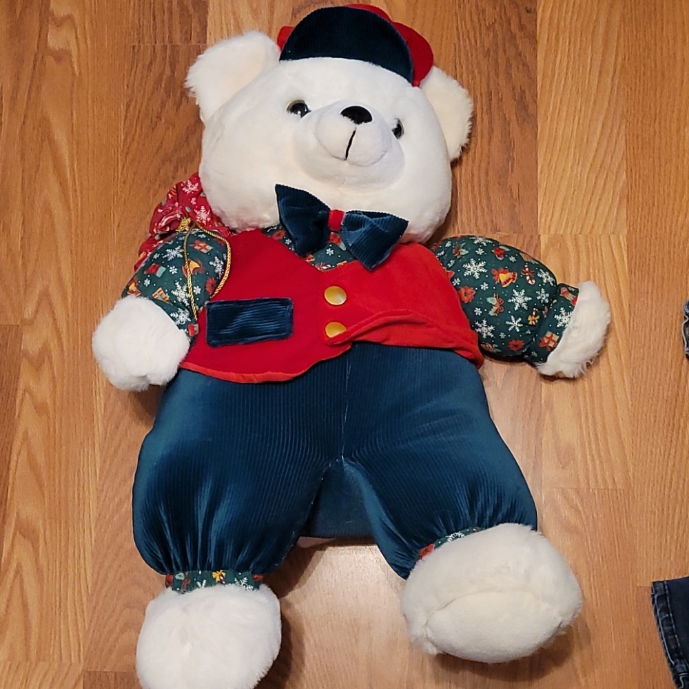 Large 1997 Christmas Bear Plush